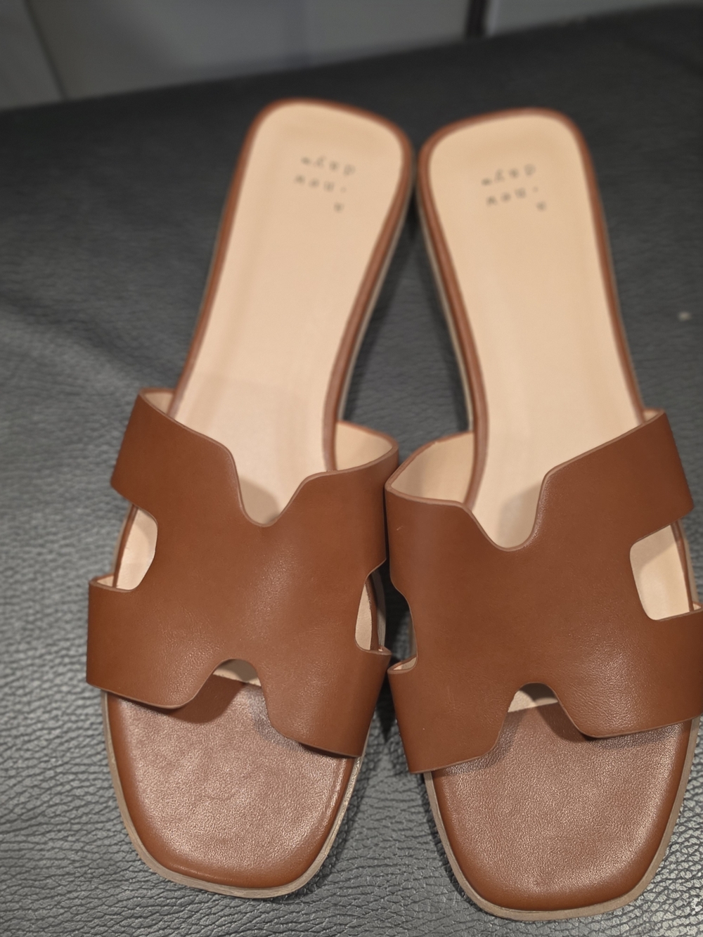a new day Brown Slide Sandals with Cutout Strap - Picture 2 of 3